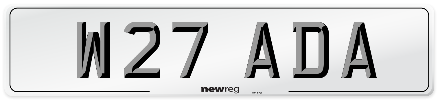 W27 ADA Number Plate from New Reg